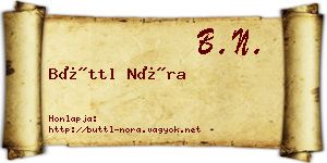 Büttl Nóra névjegykártya